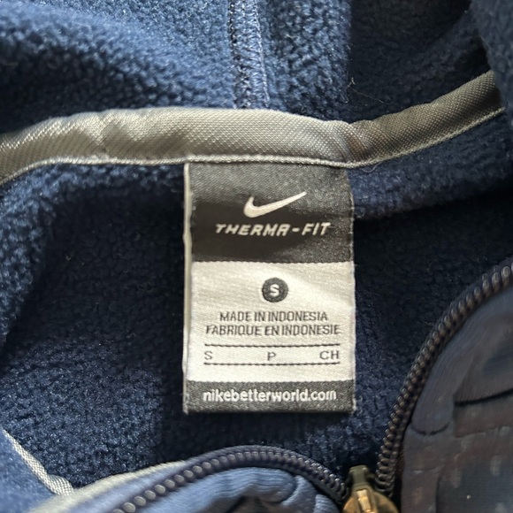 Nike Syracuse Navy Full Zip Hooded Therma Fit Sweatshirt Size Small - Picture 6 of 6